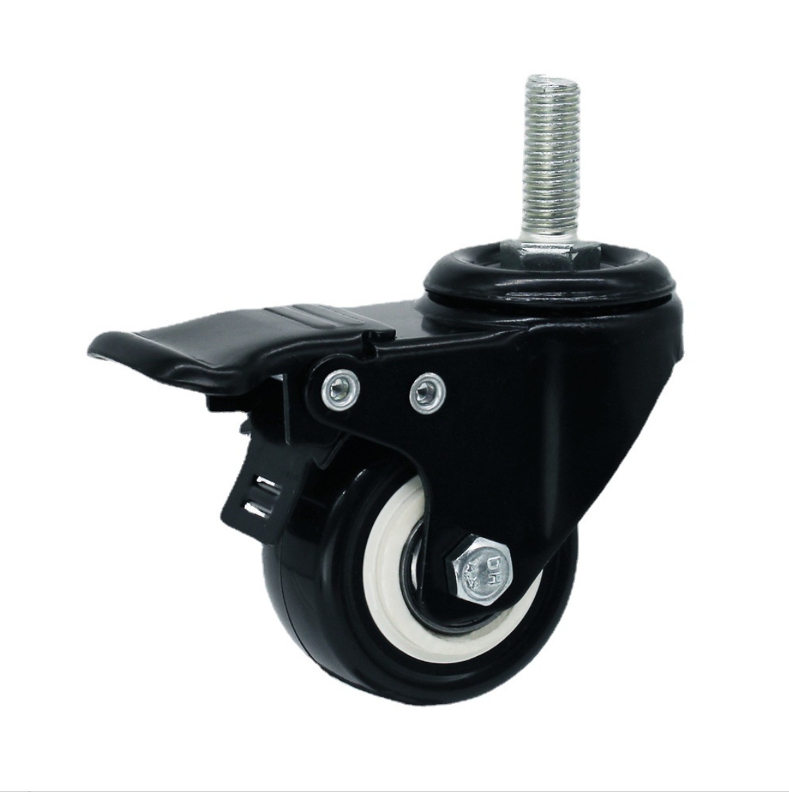40 mm PU Wheel Swivel Caster with stem with brake