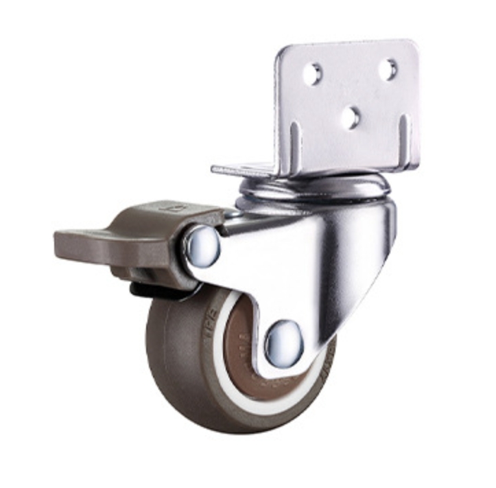 25 mm TPE Wheel Swivel Caster with L plate with brake