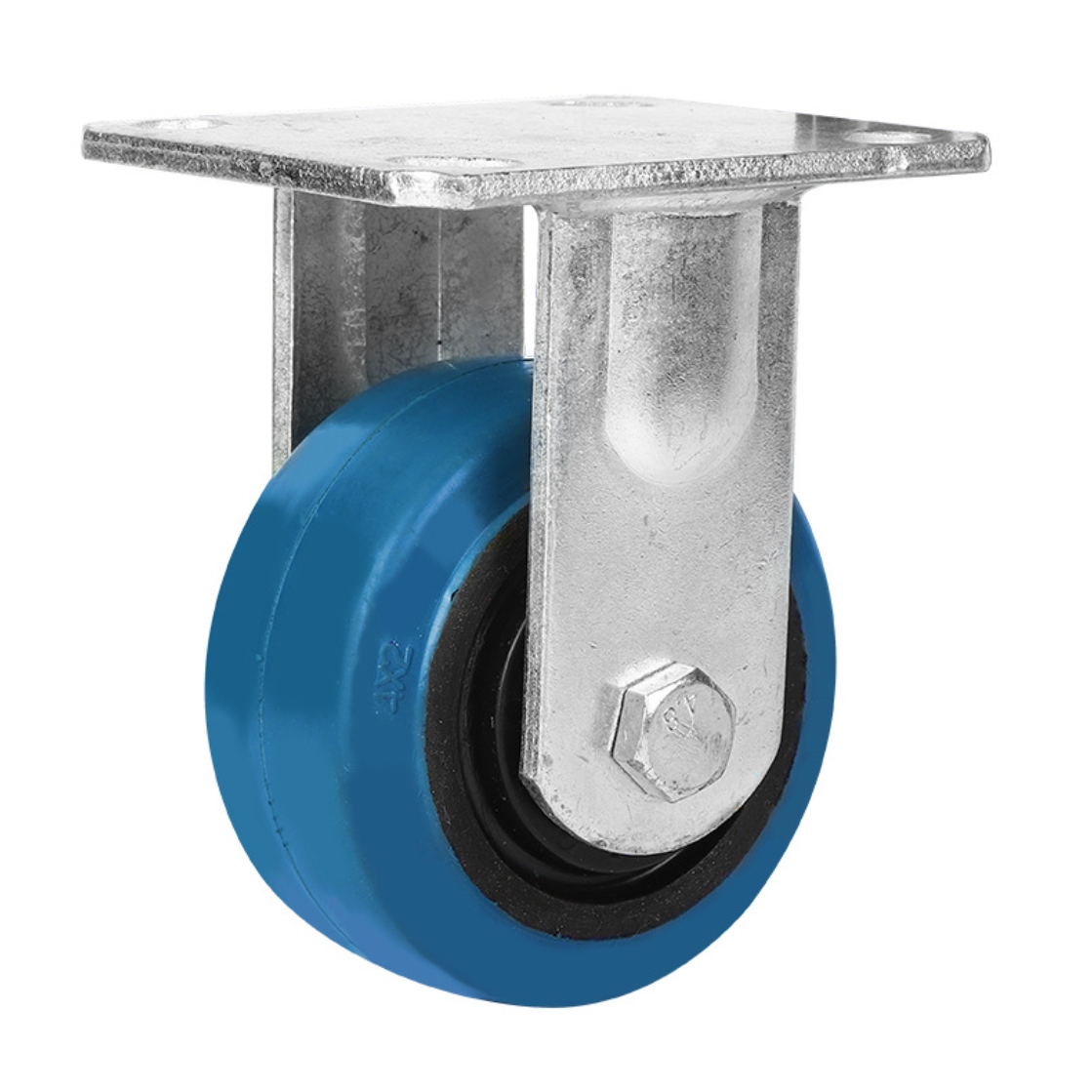 8 Inch Blue Rubber Wheel Rigid Caster 
