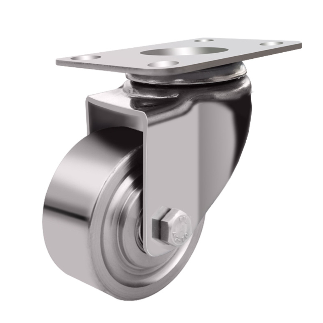 125 mm Stainless Steel Wheel Caster with plate without brake