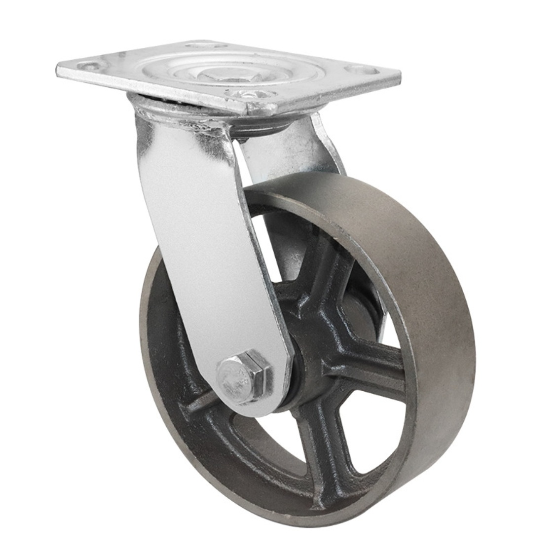 125 mm Cast Iron Heat Resistant Caster with Plate without brake