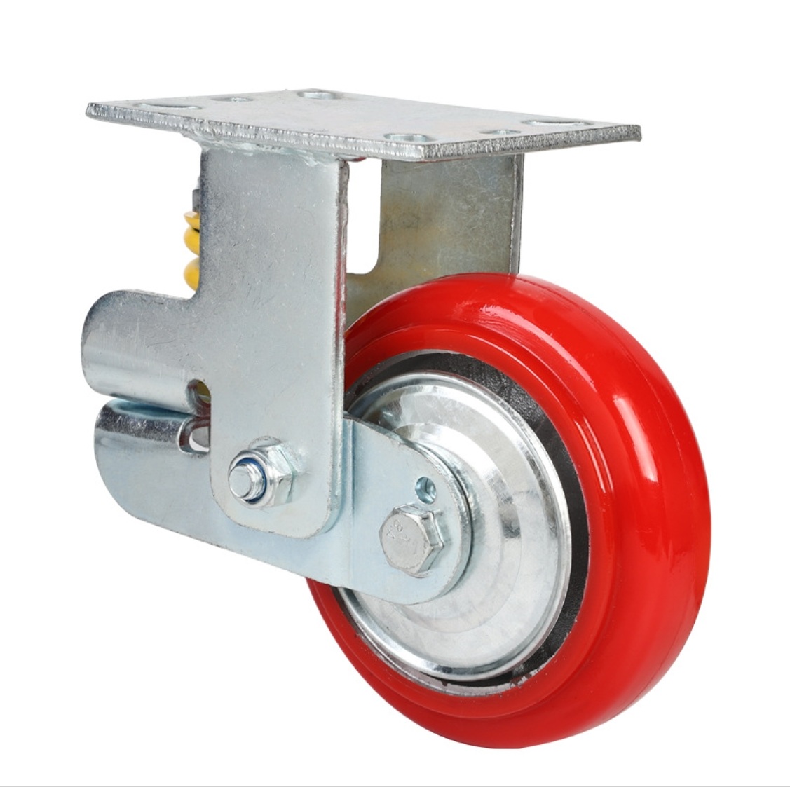 100 mm PU Wheel Spring Rigid Caster